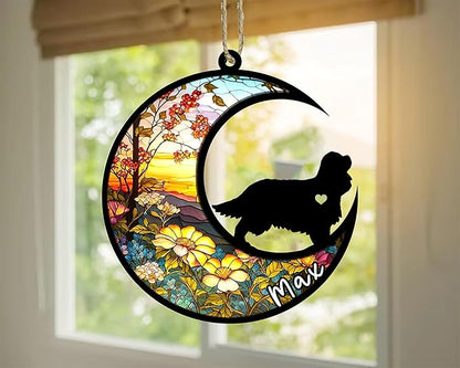 Personalized Dog Memorial, Custom Name Cavalier King Charles Spaniel Dog Christmas Ornament, Custom Breeds, Pet Loss Light Catcher, Gifts for Lovers Loss of Pet Sympathy on Mothers Day Christmas