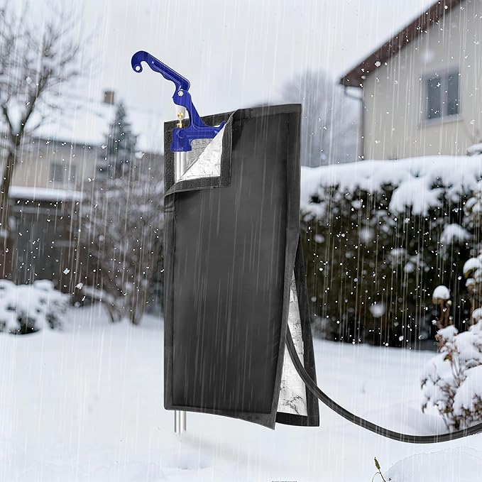 Outdoor Faucet Covers for Winter, 24.8" H×13.4" W - Waterproof Oxford Fabric Water Faucet Cover, Freeze Protection Outdoor Faucets Hose Bibs for Wall Taps Garden, Lawn, and Sprinkler Systems