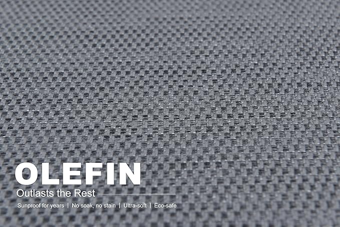 PURPLE LEAF 9 Pieces Outdoor Patio Dining Set Modern Large Weather-Resistant Table and Aluminum Chairs with Olefin Fabric Cushions for Garden Backyard Deck Furniture Grey