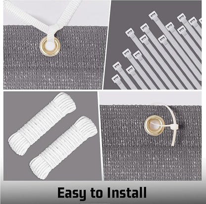 SUNNY GUARD Shade Cloth Custom Size 6x16 FT Sun Shade Screen Fabric Shade Cover Tarp with Grommets for Pergola Backyard Garden, Dark Grey(We Customized)