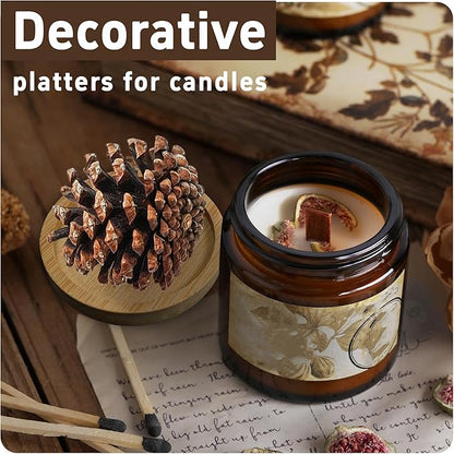 6Pcs 3” Bamboo Plant Saucer, Round Pot Tray for Indoor Planters, Succulent Holder Drainage Tray, Versatile Coaster Set for Home Office Decor
