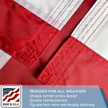 Nylon Embroidered American US Flag 3x5 FT 100% Made in The USA- Heavy Duty Vibrant Colors United States Flag with Embroidered Stars and Sewn Stripes for Home/Company/Indoor Outdoor Decoration (FMAA Certified)