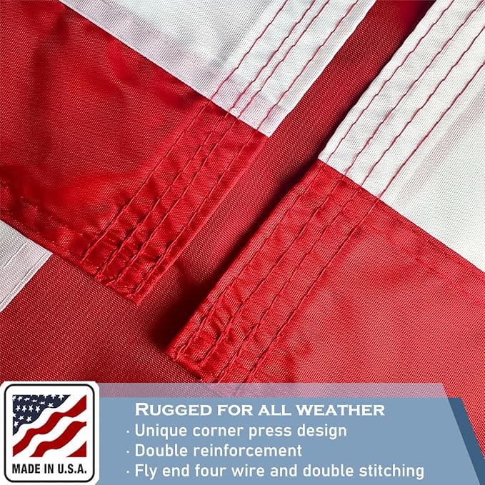 Nylon Embroidered American US Flag 4x6 FT 100% Made in The USA- Heavy Duty Vibrant Colors United States Flag with Embroidered Stars and Sewn Stripes for Home/Company/Indoor Outdoor Decoration (FMAA Certified)