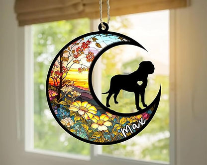 Personalized Dog Memorial, Custom Name English Mastiff Dog Christmas Ornament with Name, Custom Breeds, Pet Loss Light Catcher, Gifts for Lovers Loss of Pet Sympathy on Mothers Day Christmas