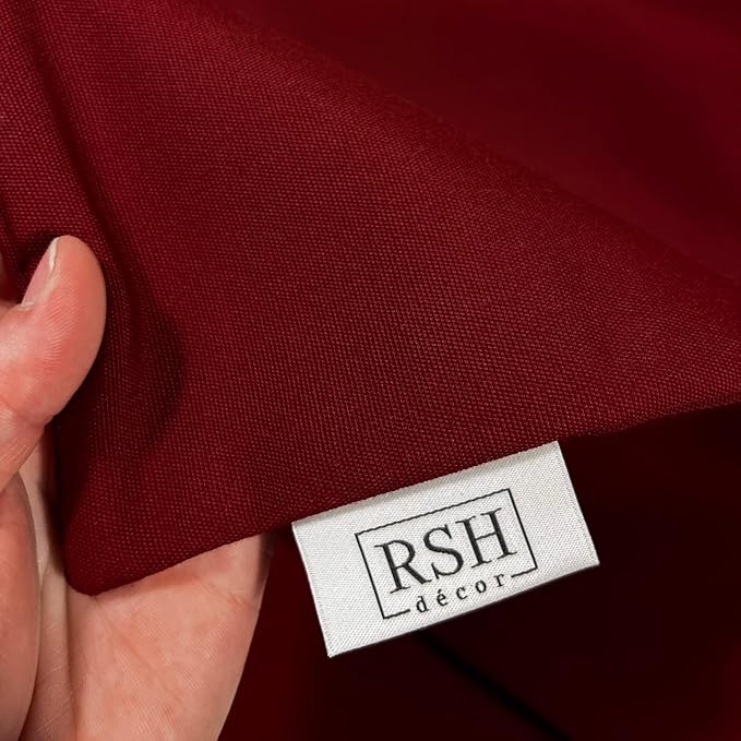 RSH DECOR: Sunbrella Pillow Covers Set of 4 | Covers Only - 20" x 12" | Outdoor Lumbar Pillow Covers Crafted with Sunbrella Performance Fabric | Canvas Burgundy