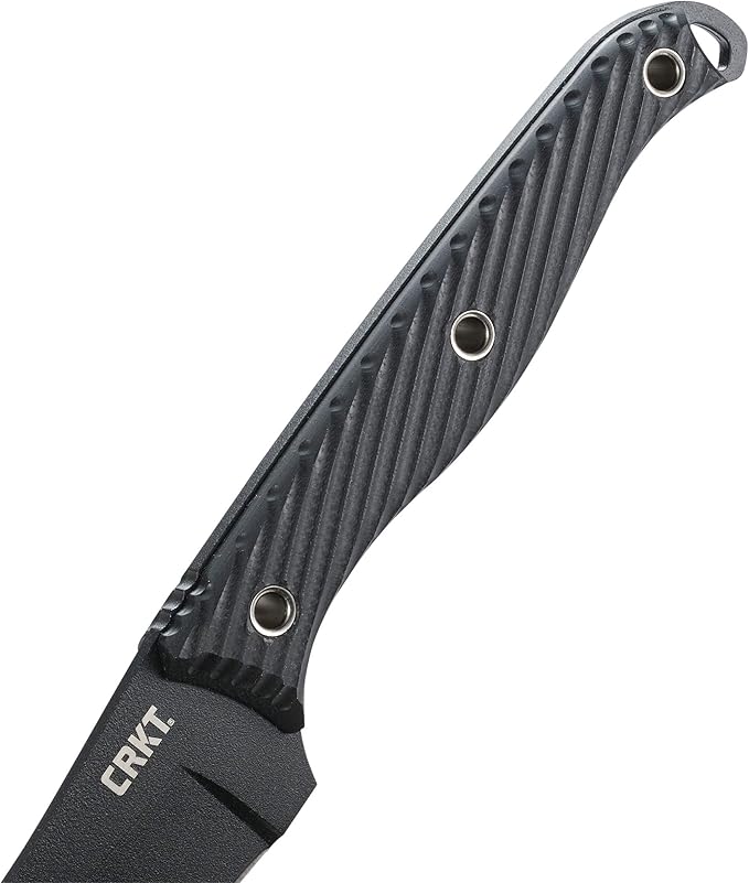 CRKT Clever Girl Fixed Blade Knife with Sheath: Powder Coated SK5 Steel, Upswept Blade, Textured Nylon Handle, Molle Compatible Sheath 2709,Black