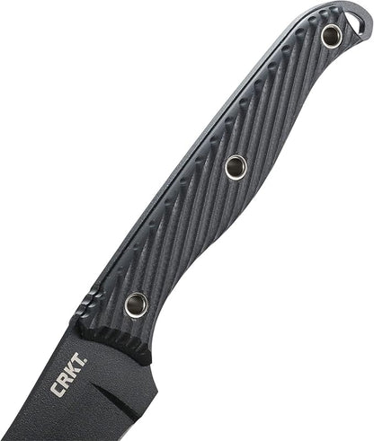 CRKT Clever Girl Fixed Blade Knife with Sheath: Powder Coated SK5 Steel, Upswept Blade, Textured Nylon Handle, Molle Compatible Sheath 2709,Black