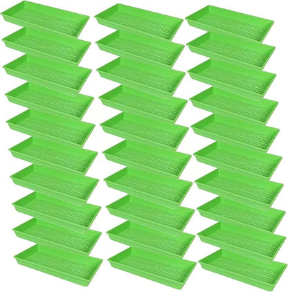 SUNPACK 10" x 20" Heavy Duty Mesh Plastic Seed Starting Tray, Green, 2.3" (Pack of 30) - Ensures Water Drainage and Aeration, Perfect for Greenhouses or Indoor Gardening