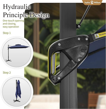 Sophia & William Cantilever Patio Umbrellas Offset Outdoor Umbrellas