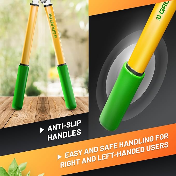 GRÜNTEK Anvil Pruning Loppers GRIZZLY, 18.5" – Gear Drive Cutting System, Sharp Heavy Duty Tree Lopping Shears for Green & Dry Wood