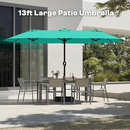 13FT Double Sided Patio Umbrella with LED Lighted