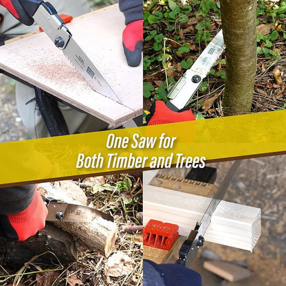 SUIZAN Japanese Folding Saw 8.3" Versatile for Wood - Compact Handsaw Pruningsaw Garden Woodworking DIY Tools