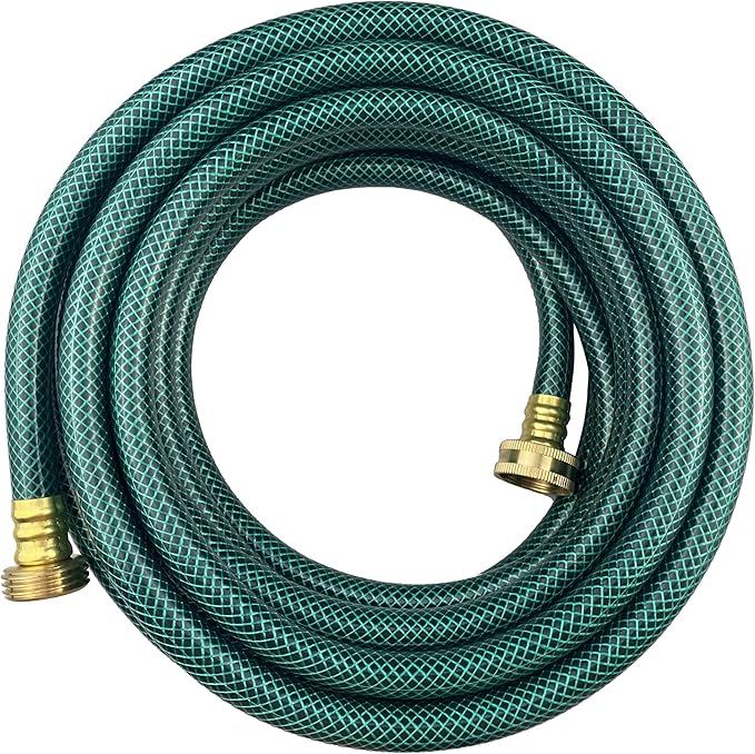 PVC Garden Hose 1/2 Inch Green Heavy Duty Water Hose with Solid Brass Fittings,No Leaking, Flexible,for outdoors,Lawns,Patio (25 FT, Green, Brass Fittings)