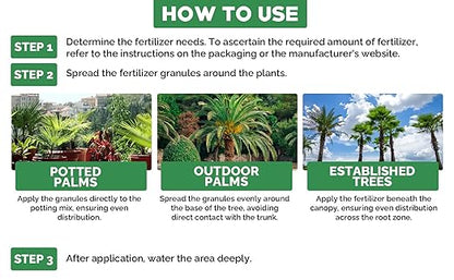 8-4-8 Professional Palm Tree Fertilizer Plant Food; for Indoor Potted Plants and Outdoor Landscape Palm Trees; Quick-Release Nitrogen Fertilizer and Continuous Feeding (2 QUARTS)