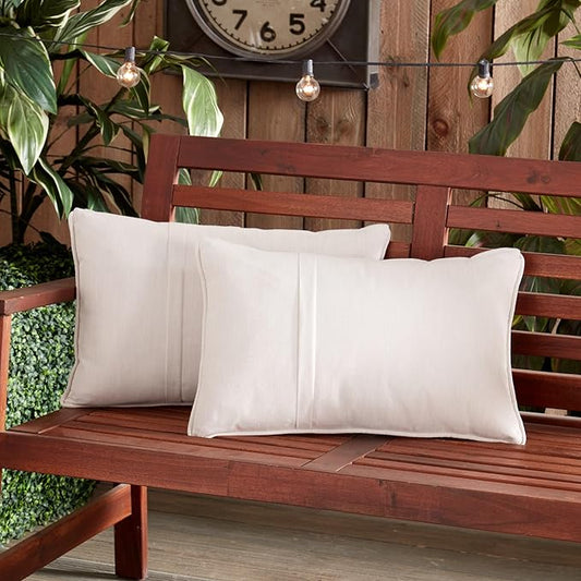 Greendale Home Fashions Sunbrella 21'' x 14'' Rectangle Outdoor Throw Pillow with Removable Cover (Set of 2), Cast Pumice