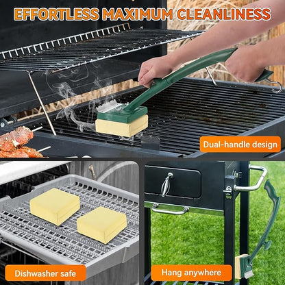 Replaceable BBQ Cleaning Head (No Handle), Safe Replacement Cleaning Pad for Cast Iron/Stainless-Steel Grates