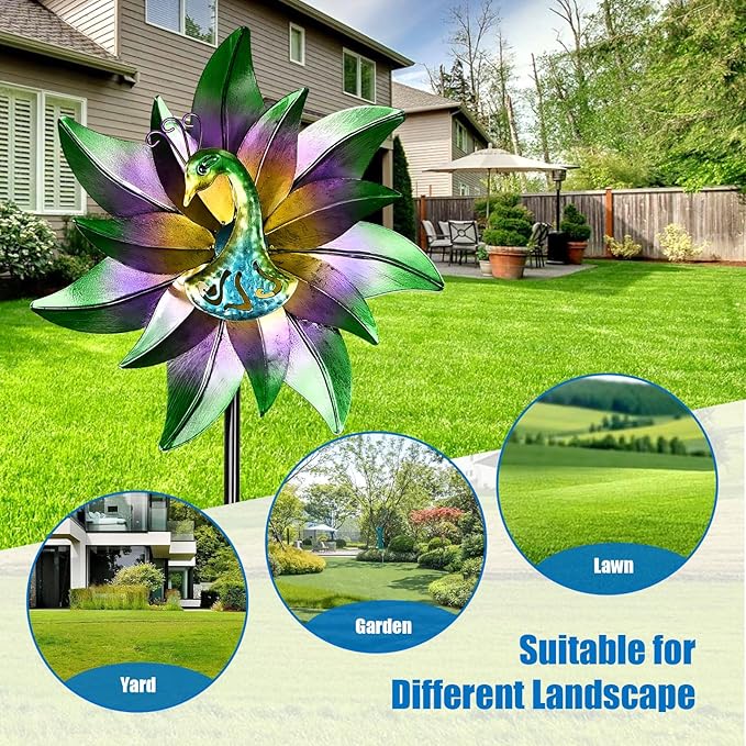 Decorative Garden Stakes Wind Spinners Outdoor Clearance Metal Yard Art Gifts for Women Grandma Mom for Lawn Patio Yard Pathway Driveway Ornaments