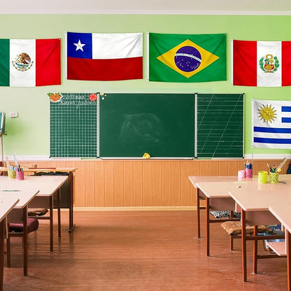 XIFAN 21 Pcs Latin American Countries Flags 3x5 ft Outdoor, Latino Culture Flag Spanish Speaking Banners for National Heritage Hispanic Month Events Classroom Party Decoration, Banderas de Latinoamerica Flag with Brass Grommets