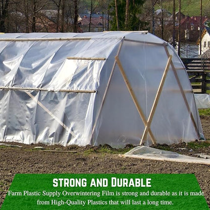 Farm Plastic Supply - Protective Clear Overwintering Plastic Film - Overwintering Film, 6 Mil Clear Plastic Film, Greenhouse Plastic, Durable Plastic Sheeting (4 Mil 12' x 100')