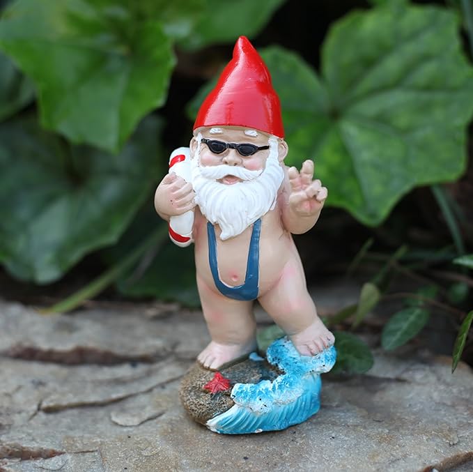 Swimming Dwarf，Gnome Garden Decorations Resin Statue Outdoor Statue Lawn Yard Balcony Porch Home Decorations Garden Decor