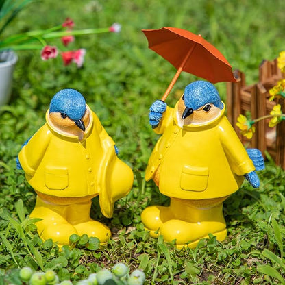 Topadorn Poppy Lovebirds Statue Home Decor Resin Sculptured Hand Painted Figurine Creative Craft Cute Decoration Gift for Kids Womens Decorative Garden Yard Room