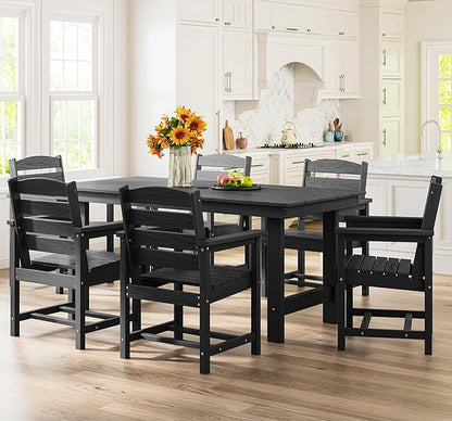 SERWALL Patio Dining Chair Set of 2, Black