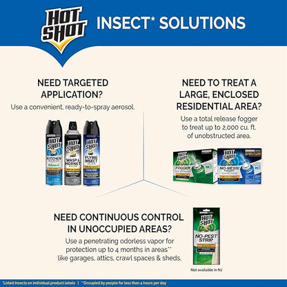 Hot Shot Wasp & Hornet Killer Spray, For Insects Eliminates The Nest, Sprays Up To 27 Feet, 14 fl Ounce