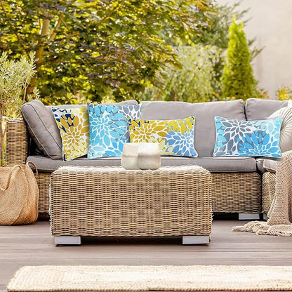 JMGBird Outdoor Pillows Waterproof Set of 2 Outdoor Throw Pillows with Insert Included Pillow 18×18 Inch Outdoor Pillow for Patio Furniture