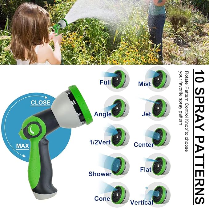 150FT Metal Garden Hose 304 Stainless Steel Flexible Water Hose - No Kink & Tangle Heavy Duty Pipe with Nozzle, Durable 3/4 Metal Fittings and Valve - Rust Proof Puncture Proof for Yard Lawn