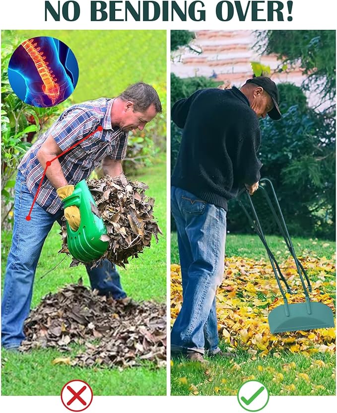 Leaf Grabber, Grabber Rake, Leaf Picker Upper, Leaf Scoops with Long Handle, Rakes for Yard Work, Yard Tools for Garden Cleaning