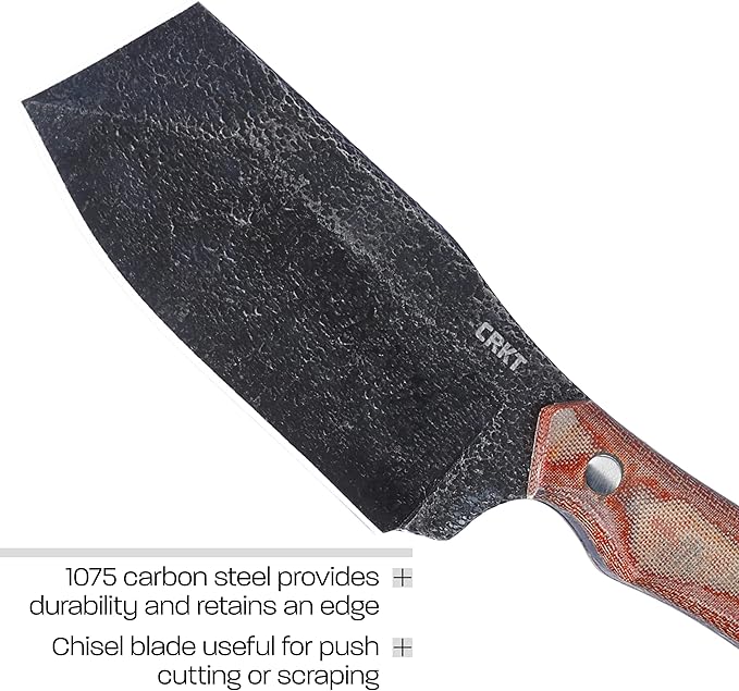 CRKT Razel Nax Fixed Blade Knife: Outdoor Razel Knife-Axe, 1075 Carbon Steel, Full Tang, Resin Infused Fiber Handle w/Kydex Sheath 2014