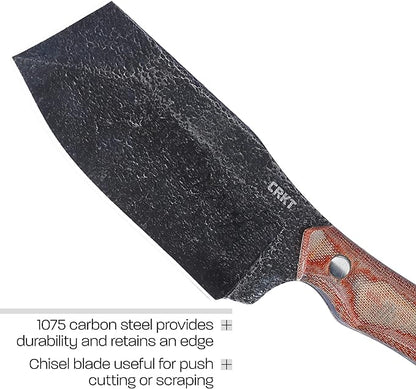 CRKT Razel Nax Fixed Blade Knife: Outdoor Razel Knife-Axe, 1075 Carbon Steel, Full Tang, Resin Infused Fiber Handle w/Kydex Sheath 2014
