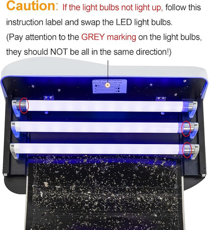 Awoco LED 15W 100V-240V Wall Mount Sticky Fly Trap Lamp with 3 LED UV Lights for Capturing Flies, Mosquitoes, Moths and Flying Insects (Fly Trap + 6 Glue Boards)…