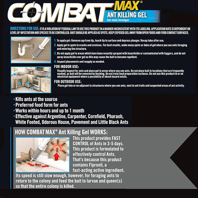 Combat Indoor and Outdoor Ant Killing Gel, 27 Gram (Pack of 12)