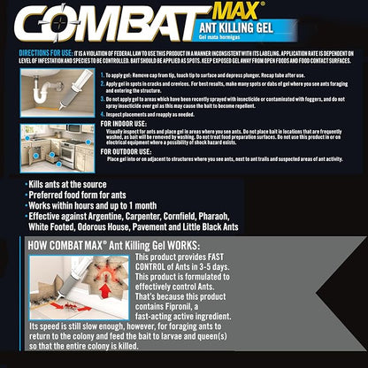 Combat Indoor and Outdoor Ant Killing Gel, 27 Gram (Pack of 12)