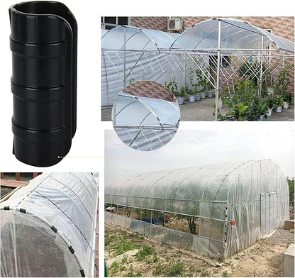 50 PCS 1 inch Greenhouse Clamps Clips 26mm Black ABS Snap Clamp Tube Clip Garden Buildings Tube Clip for Greenhouse Film, Sunshade Nets, Frame Shelters (Outer Ø 1.26”inner Ø 1”)