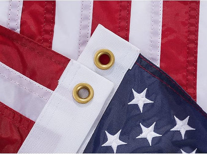Homissor American Flag 16x24 Boat Small US Flags Outdoor Heavy Duty Embroidered Stars USA 1.3x2Ft Banner Sewn Stripes Indoor with 2 Brass Grommets