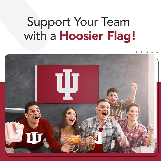 Indiana Hoosiers College Sports Printed Flag - NCAA Licensed - Nylon - School Banner (Red) (3' x 5')