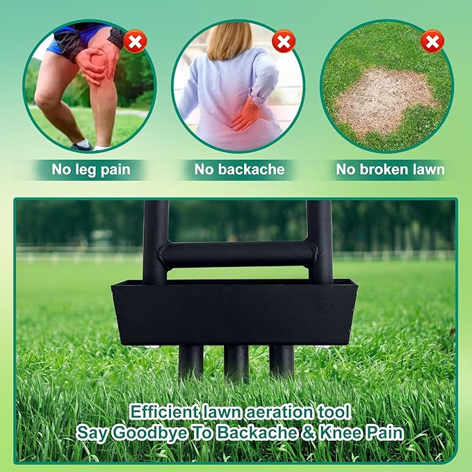Core Aerator Lawn Tool,Lawn Aerator for Lawn Care, Aerator Lawn Tool for Gardens courtyards Golf Courses，Lawn Aerator Tool with Collector