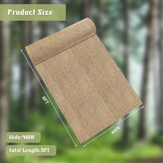 Svepndic 40in x 9ft Multipurpose Natural Burlap Fabrics Tree Wraps Rolls Tree Trunk Protectors,Gardening Burlap Rolls for Decorations, Weddings,Landscaping,Home