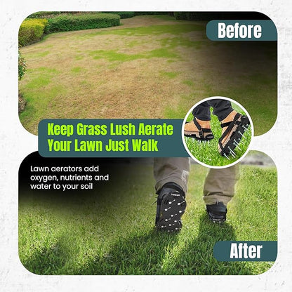 Lawn Aerator Shoes (Unisex) - Aerator Shoes for Lawn Aeration 2" Spikes - Pre-Assembled Adjustable Hook & Loop Straps - Lawn Aerator Shoe Size (US 5-14) - Aerator Shoes for Healthy Lawn