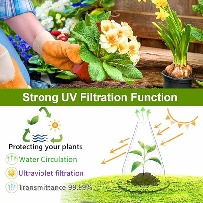 【24 Pieces】 Garden Cloches for Plants, Plant Cover Plant Protectors Transparent Bell Jar Cloches Protection Plants from Birds, Slugs, Frost, Freeze Weather, 7.8" D x 9.4" H, Transparent
