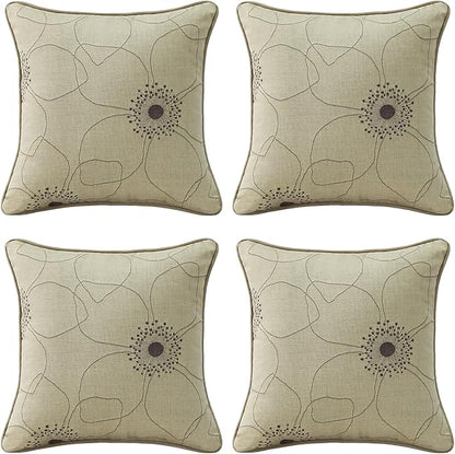 Outdoor Sunbrella Decorative Pillows Pack of 4, 18" x 18" Outdoor Pillow Set for Couch Bed Throw Patio Sofa, Allure Dusk