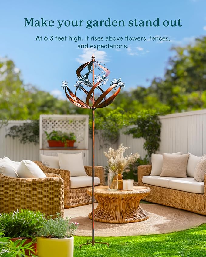 Wind Spinners Outdoor for Yard - Extra Large 86" H Metal Kinetic Yard Art, Wind Sculpture Spinner Garden Decor, Catches Every Breeze & Weather Resistant