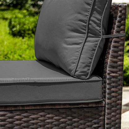 Outdoor Patio Furniture Sets with Propane Fire Pit Table, 10 Pieces Outdoor Furniture Patio Sectional Sofa Conversation Sets w/ETL Approved 43" Gas Outdoor Fire Table & Coffee Table (Grey)