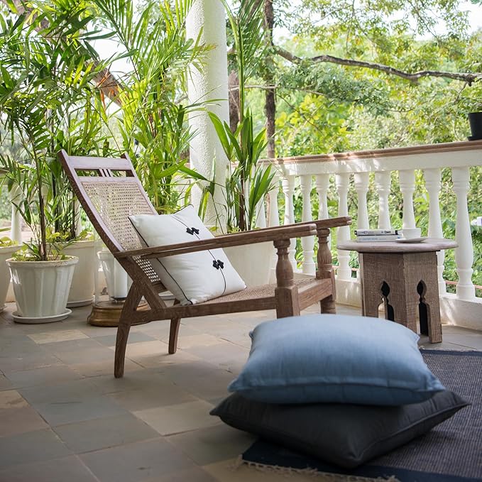 20 x 20 Outdoor Pillow Inserts Large Throw Pillow Inserts Pack of 2 Water Resistant Patio Furniture Pillows Decorative Porch Couch Pillows Premium Square Sofa Pillow, White