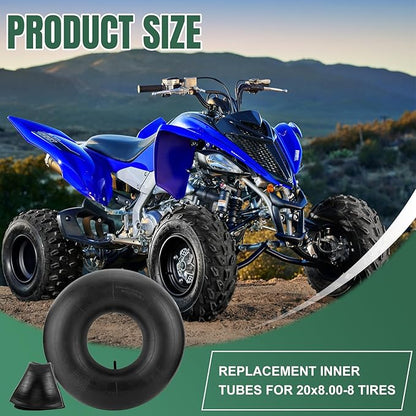 20x8.00-8 Inner Tube 20x10-8, 20x8-8, 20x10.00-8 Replacement Tire Tubes with Straight Valve Stem (2-Pack) - for Mower, Tractor, Golf Cart, ATVs
