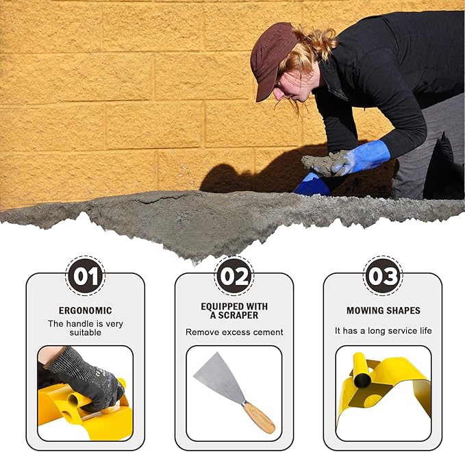 Concrete Curb Trowel Edger, Curb Tool for Concrete Edging, Concrete Curbing Trowel, Concrete Curb Hand Tool, Putty Knife