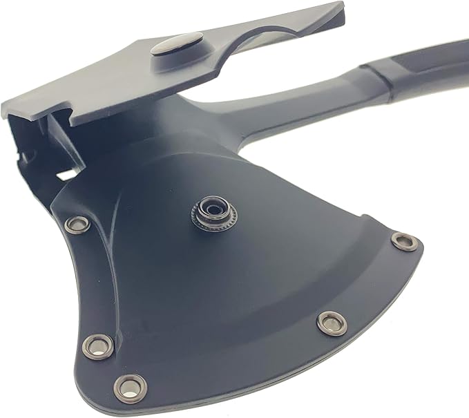 K-Musculo Otakumod 11" Tactical Ranger Axe. Hatchet. Stainless Steel Blade with Hard Cover. for Outdoor Camping - Hiking to Cut Branches, Make Fire. EDC Tasks (Black-Fire Starter)