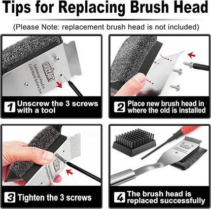 GRILLART Grill Brush Brsitle Free Replacement Head - 1PCS